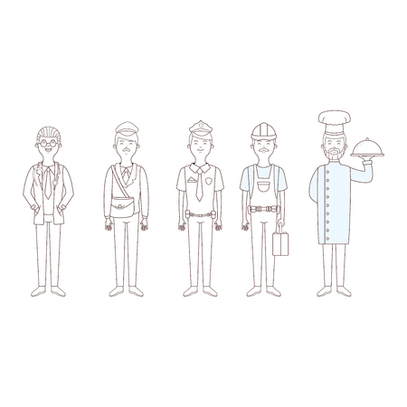labor day professional men cartoon vector illustration graphic designのイラスト素材