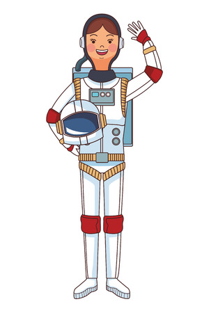 space astronaut cartoon vector illustration graphic designのイラスト素材