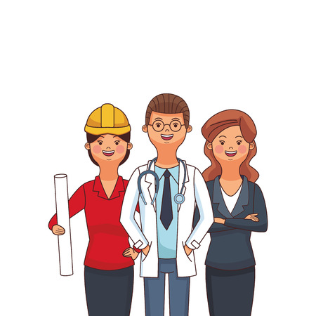 american labor day professional people cartoon vector illustration graphic designのイラスト素材
