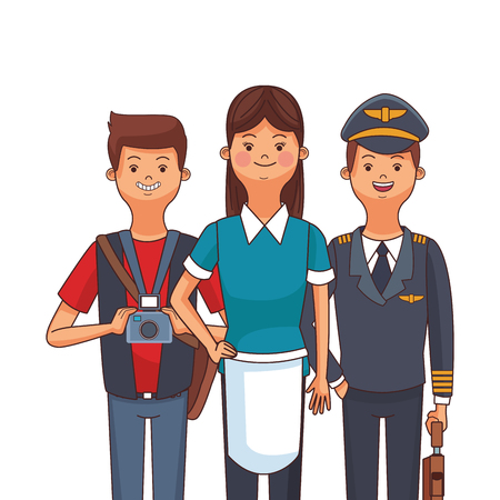 american labor day professional people cartoon vector illustration graphic designのイラスト素材