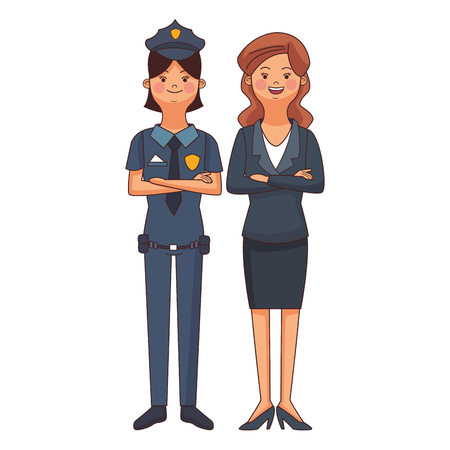 american labor day professional women cartoon vector illustration graphic designのイラスト素材