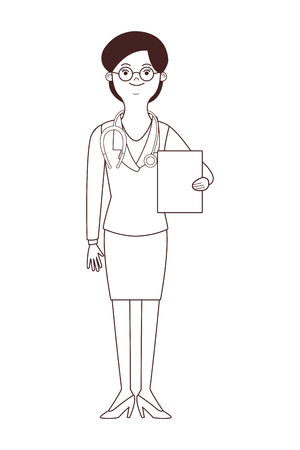 female doctor avatar isolated vector illustration graphic designのイラスト素材