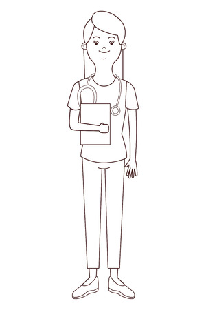 nurse isolated avatar with endoscope vector illustration graphic designのイラスト素材