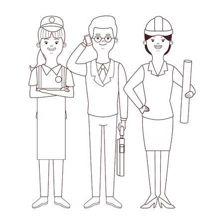 seller businessman architect avatars vector illustration graphic designのイラスト素材
