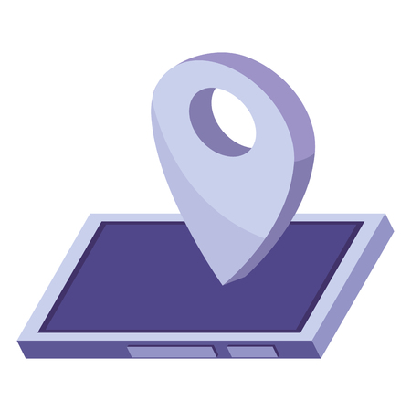 cellphone and location symbol vector illustration graphic designのイラスト素材