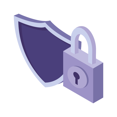 security shield and padlock vector illustration graphic designのイラスト素材