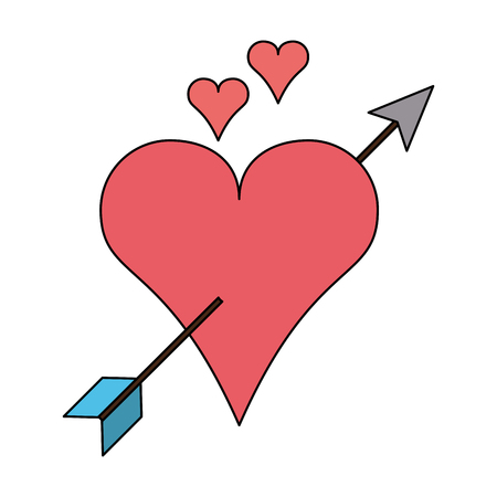 Heart with arrow crossed vector illustration graphic designのイラスト素材