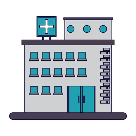 Hospital building medical center isolated vector illustration graphic designのイラスト素材