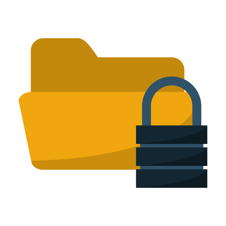folder with padlock security system vector illustration graphic designのイラスト素材