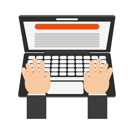 Business and office laptop with document vector illustration graphic designのイラスト素材