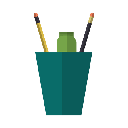 pencils and marker in cup vector illustration graphic designのイラスト素材