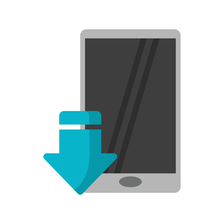 cloud computing technology smartphone download vector illustration graphic designのイラスト素材