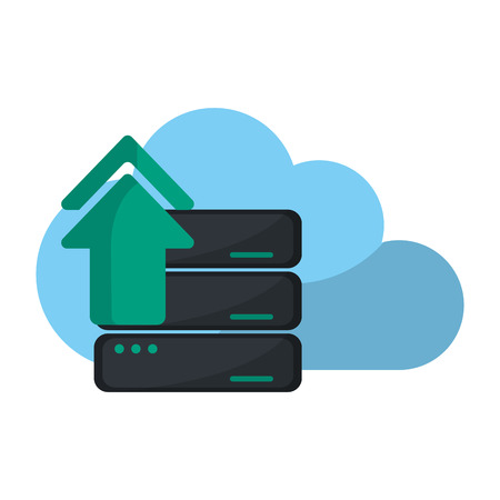 cloud computing technology servers upload vector illustration graphic designのイラスト素材