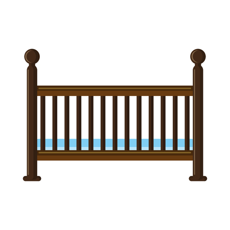 baby wooden cradle isolated vector illustration graphic designのイラスト素材