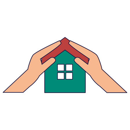 Real estate house in hands symbol vector illustration graphic designのイラスト素材