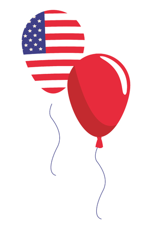 united stated flag in balloons vector illustration graphic designのイラスト素材