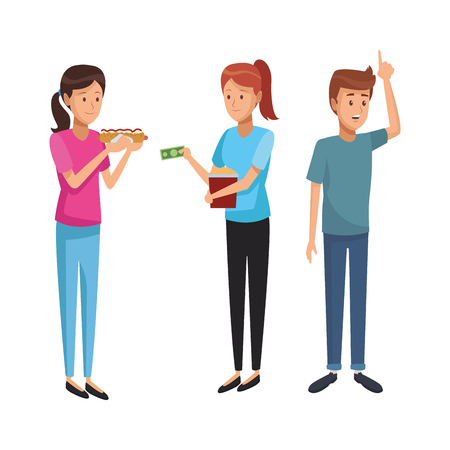 friends people cartoon vector illustration graphic designのイラスト素材