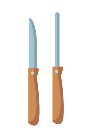 butcher knife cartoon vector illustration graphic designのイラスト素材