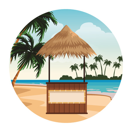 beach summer market stall cartoon vector illustration graphic designのイラスト素材