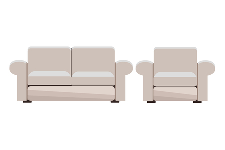 modern furniture cartoon vector illustration graphic designのイラスト素材