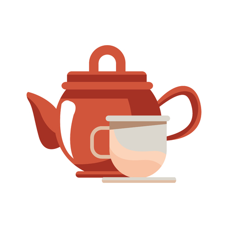 porcelain coffee mug cartoon vector illustration graphic designのイラスト素材