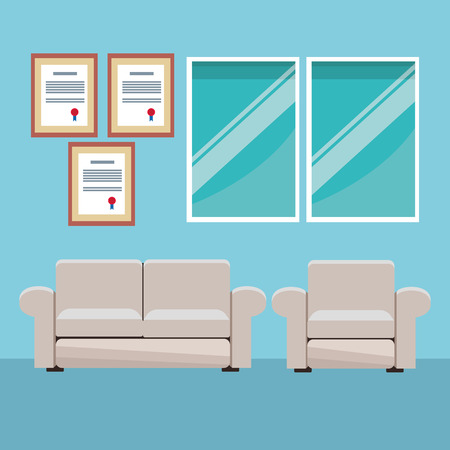 modern furniture room cartoon vector illustration graphic design vector illustration graphic designのイラスト素材