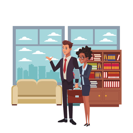 executive business coworkers inside office cartoon vector illustration graphic designのイラスト素材