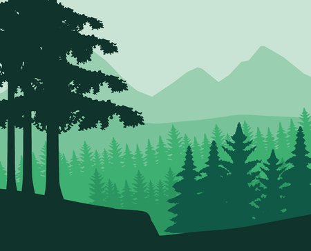 Wanderlust landscape scenery forest vector illustration graphic designのイラスト素材