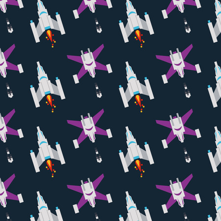 Videogame spaceships cartoons background vector illustration graphic designのイラスト素材
