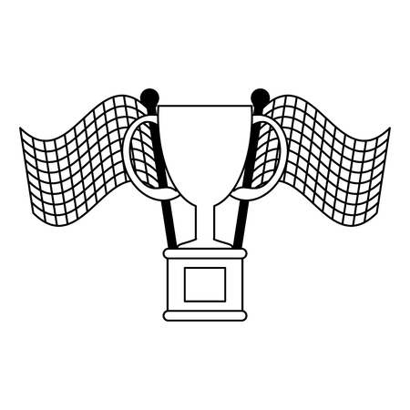 racing championship cup and flags vector illustration graphic designのイラスト素材