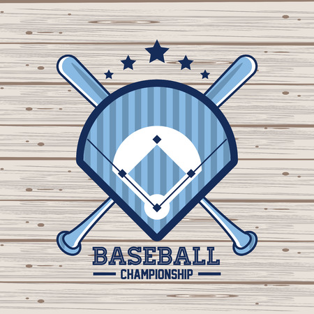 Baseball sport game championship card wooden background vector illustration graphic designのイラスト素材