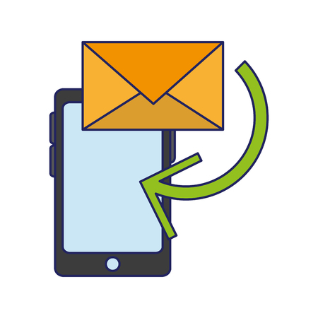 smartphone email sending symbol vector illustration graphic designのイラスト素材