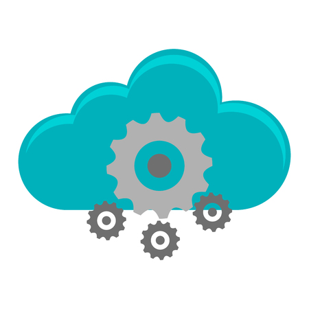 cloud computing and gears vector illustration graphic designのイラスト素材