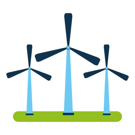 wind turbines eolic energy vector illustration graphic designのイラスト素材