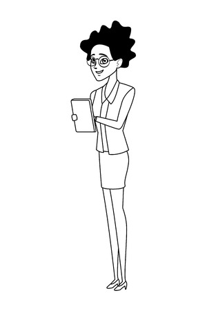 holding papers businesswoman vector illustration graphic designのイラスト素材