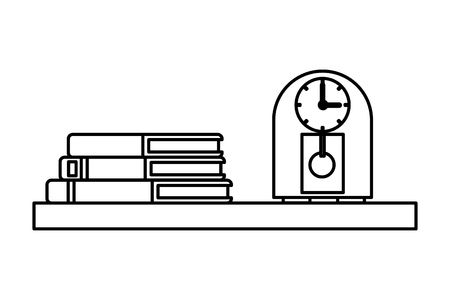 furniture decoration shelf clock vector illustration graphic designのイラスト素材