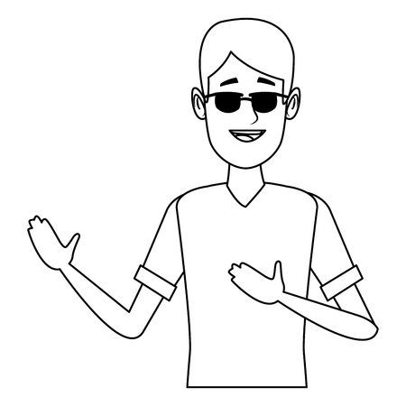young man sunglasses vector illustration graphic designのイラスト素材