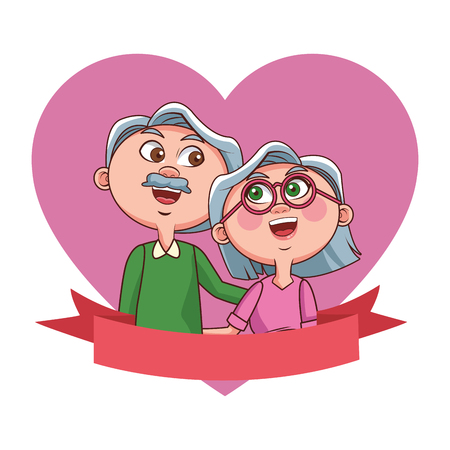 Elder Couple Love Banner Vector Illustration Graphic Design
