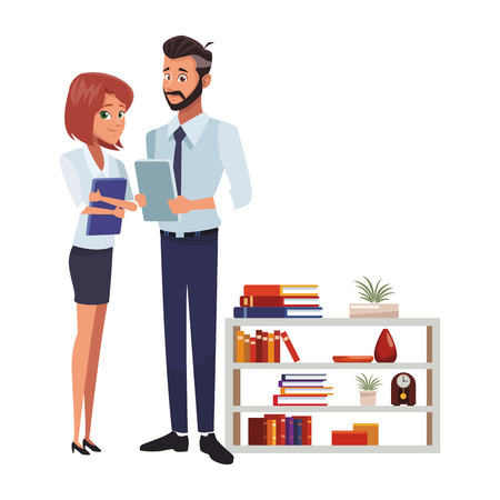business coworker conversation vector illustration graphic designのイラスト素材