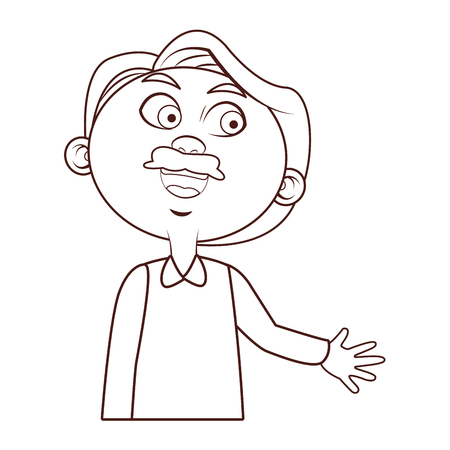 grandfather glasses waving vector illustration graphic designのイラスト素材