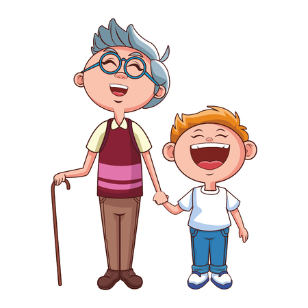 grandfather elder person cane vector illustration graphic designのイラスト素材