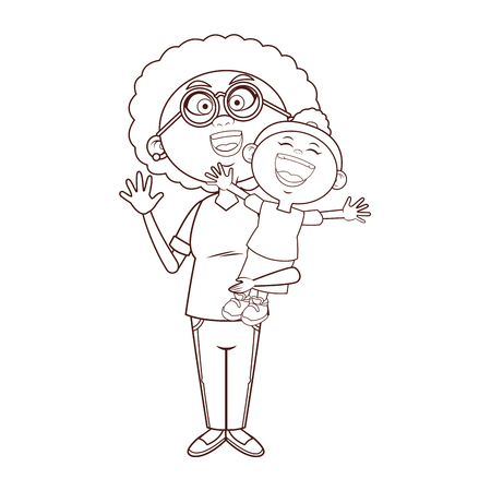 grandmother elder person glasses vector illustration graphic designのイラスト素材