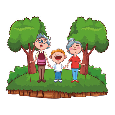 grandparents family grandson vector illustration graphic designのイラスト素材