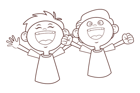 children happy smile vector illustration graphic designのイラスト素材