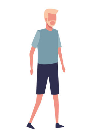 faceless guy beard vector illustration graphic designのイラスト素材