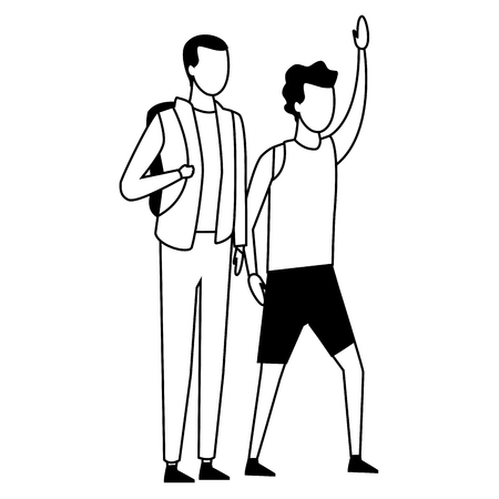faceless guys hand gesture vector illustration graphic designのイラスト素材