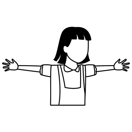 Girl running with arms open cartoon vector illustration graphic designのイラスト素材