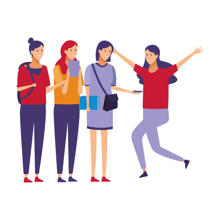 girls students celebration vector illustration graphic designのイラスト素材