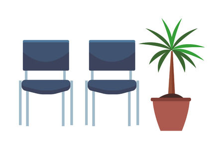 waiting room chairs desk vector illustration graphic designのイラスト素材