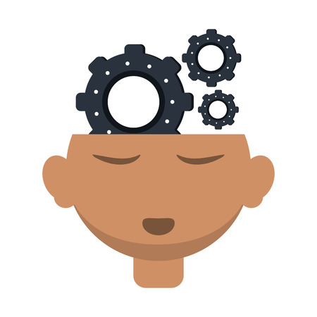 human head open with gears in mind vector illustration graphic designのイラスト素材